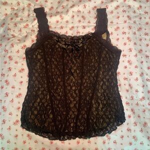 Vintage Y2K brown lace top